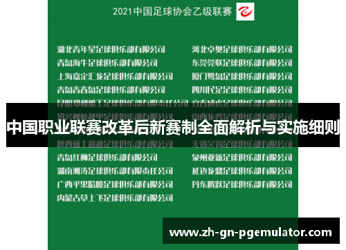 中国职业联赛改革后新赛制全面解析与实施细则 中国职业联赛改革后新赛制全面解析与实施细则
