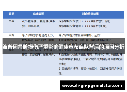 波普因肾脏损伤严重影响健康宣布离队背后的原因分析 波普因肾脏损伤严重影响健康宣布离队背后的原因分析