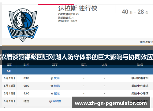 浓眉谈范德彪回归对湖人防守体系的巨大影响与协同效应 浓眉谈范德彪回归对湖人防守体系的巨大影响与协同效应