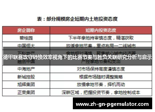 德甲联赛攻守转换效率视角下的比赛节奏与胜负关联研究分析与启示 德甲联赛攻守转换效率视角下的比赛节奏与胜负关联研究分析与启示